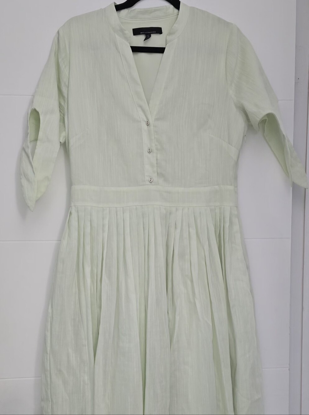 White House Black Market Mint Pleated Midi Dress Sz 12